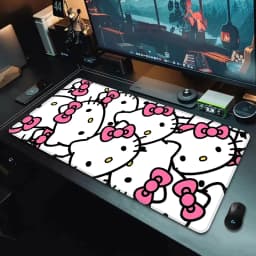 Pink Cartoon Hello Kitty Mousepad HD Printing Computer Gamers Locking Edge Non-slip Mouse Pad XXL90x40cm Keyboard PC Desk Pad