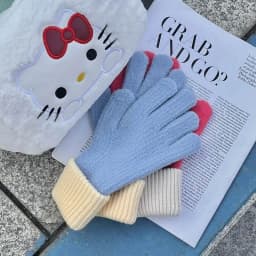 Women Winter Thickened Windproof Keep Warm Fingertip Touch Screen Knitted Gloves Fashion Color Spelling Soft