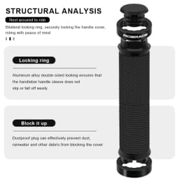 RIDERACE Bicycle Handlebar Grips Lock on MTB Mountain Bike Handle Bar Cover Shockproof Non-Slip Ergonomic Cycling Grips Rubber
