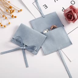 5pcs Blue Microfiber Drawstring Gift Small Bags Velvet Jewelry Necklace Rings Organizer Pouch Wedding Favor Candy Cosmetic Bag