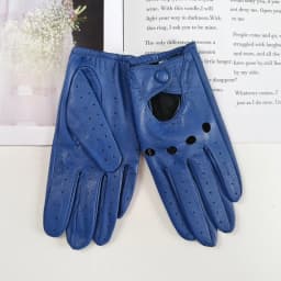Thin Women's Sheepskin Driver Gloves Summer Breathable Snap Button Colored Genuine Leather Gloves