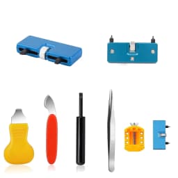 Pressure Repair Press Tool Watch Back Closer Watchmaker Tools Case Crystal Glass Hand-tools with 12 Plastic Dies Accessory