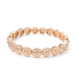 2024 New Gold Color Bangle Happy Elastic Bracelets For Women Beaded Accessory