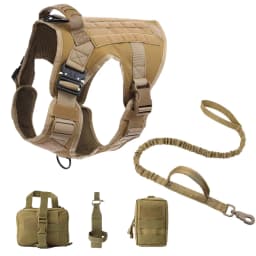 Tactical Dog Harness, Adjustable No-Pull Handle Service Vest Heavy Duty Pet Large Breed, Dog Vest for Training Hunting Walking