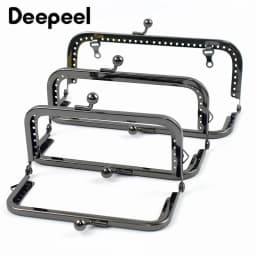 1-5Pcs 8.5-18.5cm Vintage Pattern Purse Frame Women Bags Handle Metal Square Kiss Clasp Lock Sewing Brackets Accessories