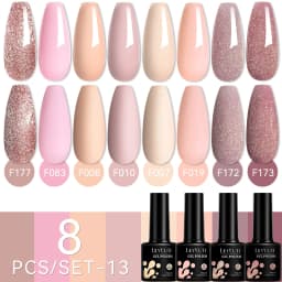LILYCUTE 12PCs 7ml Nude Brown Red Nail Gel Polish Set Semi Permanent UV Gel For Nail Art Manicure Soak Off Gel Nail Polish Kit