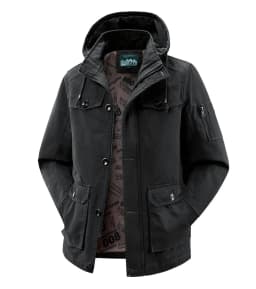 Winter Cotton-padded Men's Tooling Jacket Medium And Long Men's Large-size Coat Warm And Thicker