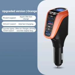 188W Car Charger with QC3.0 & PD20W Fast Charging 3-Port USB Adapter for iPhone Samsung 12V/24V Cigarette Lighter Socket