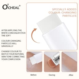O'CHEAL Temperature Changing Foundation Stick Facial Coverage Blemishes Pores Double-Headed Face Matte Makeup Foundation Cream