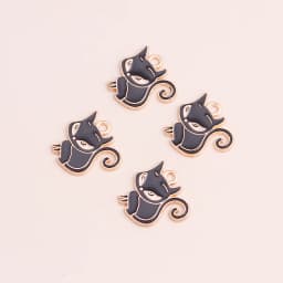 10pcs 13*17mm DIY Enamel Mini Cat Charms for Necklaces Pendants Earrings Cute Animal Charms Handmade Jewelry Making Accessories