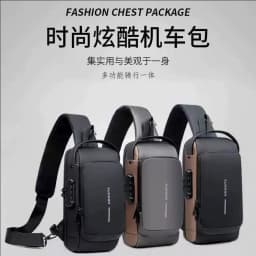 Password Lock Chest Bag, Anti-Theft Waterproof USB Charging Port, Multifunctional Sports Single Shoulder Crossbody Riding Bag