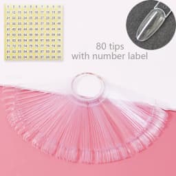 Nail Display Sticks Nail Swatch False Nail Tips Nail Gel Polish Practice Clear Natural Colors Display Board for Nail Art Tools