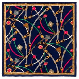90cm Belt Chain Square Shawl Twill Silk Scarf Women Luxury Brand Hijab Bandana Handmade Curled Foulard Head Scarves