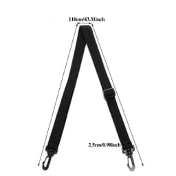 3.8cm Width Black Nylon Shoulder Bag Strap Adjustable Replacement Detachable Belt for Women Messenger Bag Handle Handbag Belt
