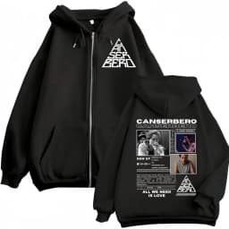 Canserbero All We Need Is Love Muerte Vida Merch Zipper Hoodie Men's Fashion Hip Hop Zip Up Sweatshirts Casual Fleece Pullovers