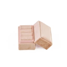 Velvet 3 Slots Ring Box Jewelry Display Holder Portable Ring Storage Organizer Case for Rings Jewelry Gift Box for Women