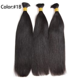 Double Drawn Straight #613 Blonde Brown #1B Natural Color Braiding Hair Bulk No Weft Raw Unprocessed Human Hair Bulks 1 Bundels