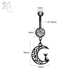 ZS 1 PC Cute Shell Pendant Belly Button Ring Moonstone Drop Belly Rings 14G Stainless Steel Summer Flower Navel Piercing Jewelry