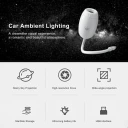 USB Galaxy Projector Light Car Roof Ambient Night Lights Adjustable Interior Car Atmosphere Projection Lamp Decor Romantic Light