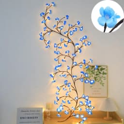 96 Led USB Cherry Blossom Light String Artificial Flower Tree Branch Rattan Lights 8 Modes For Party Home Christmas Decoration
