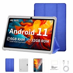 2026 Android 11 7" WiFi Tablet with Case,Max 6GB(2GB+4GB Expansion)RAM+32GB ROM,Quad Core,Dual 2MP Camera,3000mAh IPS Screen
