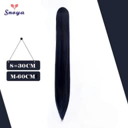 Snoya 60cm/30cm Synthetic Versatile Long Straight Claw Clip Ponytail Extensions for Ancient Costume Design Red Purple Pink Blue