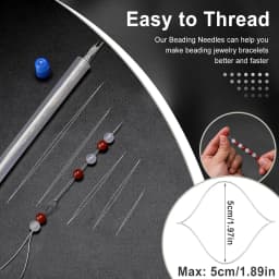 20Pcs Beading Needles, Assorted Size Big Eye Beads Needles Seed Beads Needles with Needle Bottle for Jewelry Making