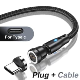 AUFU 5A Magnetic Fast Charging Cable 540 Rotate Magnetic Micro USB Type C Cable For iPhone 14 Samsung Xiaomi Mobile Phone Cable