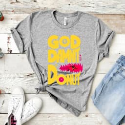 Retro Dungeon Crawler Carl Vintage Shirt Goddamnit Donut T-Shirt Sci-Fi Book Lover Tee Princess Donut & Mongo Funny Graphic Tops
