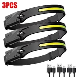 LED Sensor Headlamp Camping Search Light Head Flashlight USB Rechargeable Powerful Lamp Front Lanterns Headlights 6 Styles