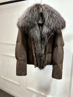 Janveny Luxury Winter 90% White Duck Down Wool Blends Jacket Women 2025 New Real Natural Fox Fur Thick Warm Puffer Down Coat