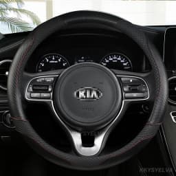 PU Leather Car Steering Wheel Cover for Kia Ceed Sportage Picanto Cerato Seltos Soul Stonic Stinger Rio 3 4 5 Auto Accessories