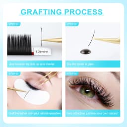 NAGARAKU Premium Matte Ellipse Eyelashes Split Tips Ellipse Shape Natural Light Faux Ellipse Eyelashes Dark Black Lashes