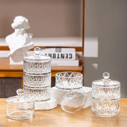 1PCS Mini Glass Storage Box Transparent Jewelry Storage Box Container Portable Earring Ring Earplugs Packaging Storage Case