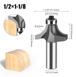 1pc 1/4" 1/2" Shank Woodworking Round Router Bit Woodworking Milling Cutter Slotting Tool Trimming Machine Router Bit