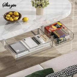 Drawer Storage Box Under Table Hidden Self-Adhesive Drawer Type Organizer Cabinet Office Desk Cosmetics Stationery Storage Rack