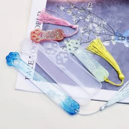 DIY Rectangle Cat Claw Dolphin Bookmark Silicone Mold with Hole Bookmark Hanging Pendant Ornaments Epoxy Resin Casting Mould