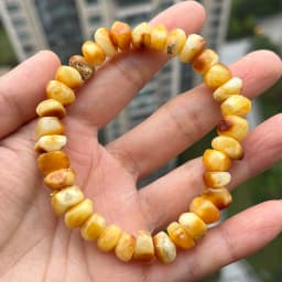 Yoowei 100% Real Amber Bracelet for Unisex Genuine Black Bead Irregular Natural Plant Medical Healing Jewelry Gift Wholesale