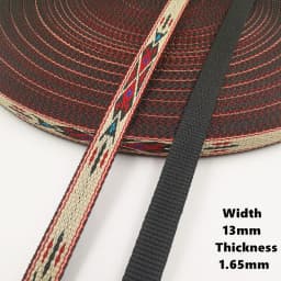 3Yards 10-20MM Retro Jacquard Substantial Thick Webbing Bag Belt Straps Ribbon for DIY Horse Or Big Pet Collar Clothing Sewing