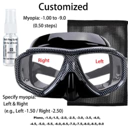 Myopia Scuba Diving Mask Snakeskin Anti Fog for Spearfishing Gear Swimming Masks Googles Nearsighted Lenses Short-Sighted