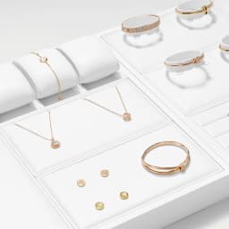Oirlv Jewelry Display Tray White Ring Earring Display Jewelry Tray Leather Jewelry Trays Bangle Bracelet Necklace Display Trays