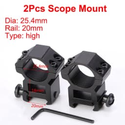2Pcs Hunting Riflescope Mounts for Dia 25.4mm 30mm Pipe Scopes 11mm Dovetail 20mm Picatinny Rail Mounted Tactical Sights Mounts