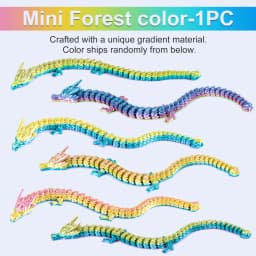22cm Colorful 3D Printed Dragon Toy with Movable Joints And Tail - Funny Poseable Figure for Gags Christmas Pranks Novelty Gift
