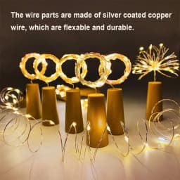 20 LED 10 Packs Wine Bottle Lights Copper Wire Fairy String Light Warm White Bottle Stopper Atmosphere Lamp for Xmas Holiday