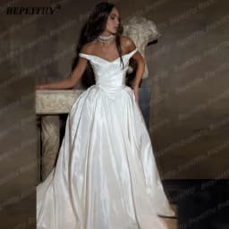 BEPEITHY Customized Plus Size Off Shoulder Ball Gown Princess Wedding Dresses Women Sleeveless Ivory Elegant Bridal Gown 2026