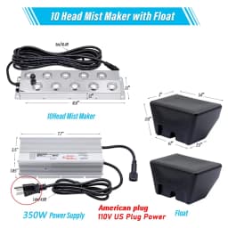 110V/220v 4/6/8/10/12 Head Ultrasonic Mist Maker Fogger Stainless Steel Air Humidifier Greenhouse For Hydroponics High Quality