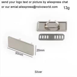 50-100PCS Laser YOUR NAME 45*13MM Metal Label Long Rectangle Purses Label Tags Metal Logo For DIY Handbag Bags Metal Labels