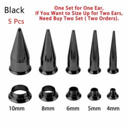 6G-00G 2 in 1 Set Ear Gauges Plugs Tunnels Taper Earrings Stretching Expander Kit Set for Women Men