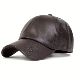 Unisex Vintage Leather Baseball Caps Outdoor Adjustable Spring and Autumn Casual Sunscreen Hat