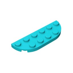 MOC PARTS GDS-899 Plate, Round Corner 2 x 6 Double compatible with lego 18980 toys Assembles Building Blocks Technical